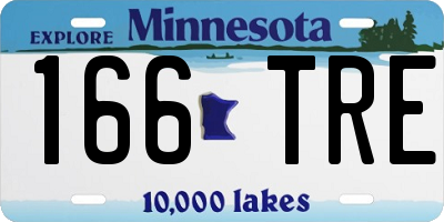 MN license plate 166TRE