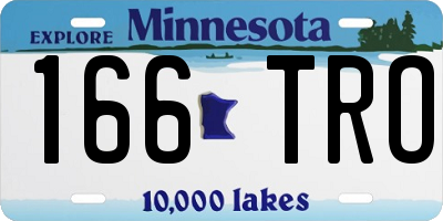 MN license plate 166TRO
