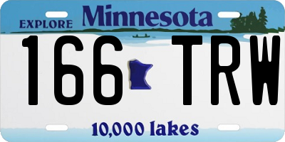 MN license plate 166TRW