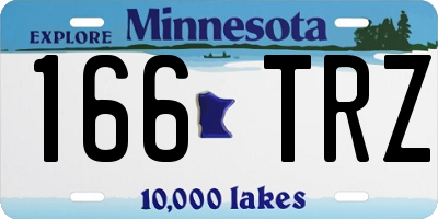 MN license plate 166TRZ
