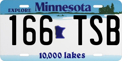MN license plate 166TSB