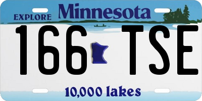 MN license plate 166TSE