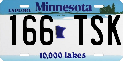 MN license plate 166TSK