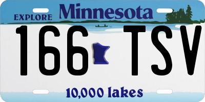 MN license plate 166TSV