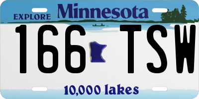 MN license plate 166TSW