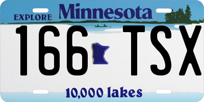 MN license plate 166TSX