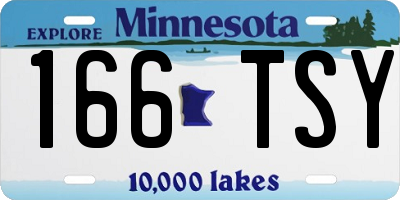 MN license plate 166TSY