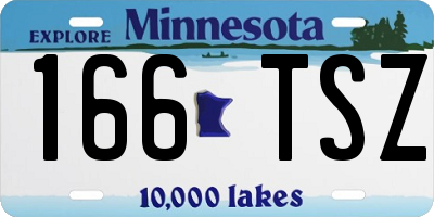 MN license plate 166TSZ