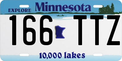 MN license plate 166TTZ