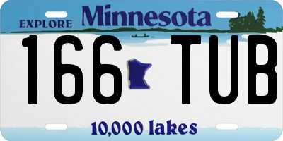 MN license plate 166TUB