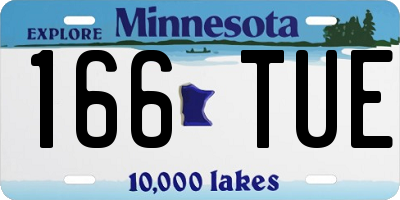 MN license plate 166TUE