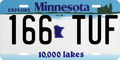 MN license plate 166TUF