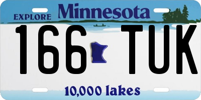 MN license plate 166TUK
