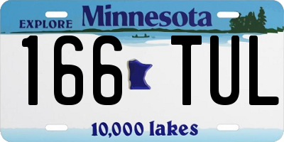 MN license plate 166TUL