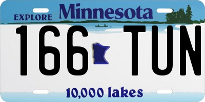 MN license plate 166TUN
