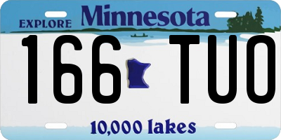 MN license plate 166TUO