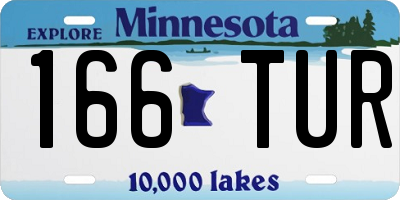 MN license plate 166TUR