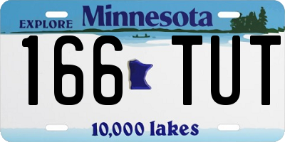 MN license plate 166TUT