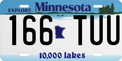 MN license plate 166TUU