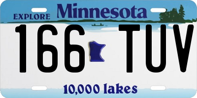 MN license plate 166TUV