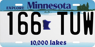 MN license plate 166TUW