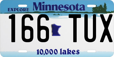 MN license plate 166TUX