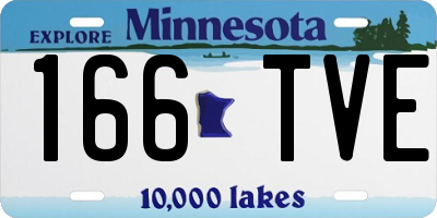 MN license plate 166TVE