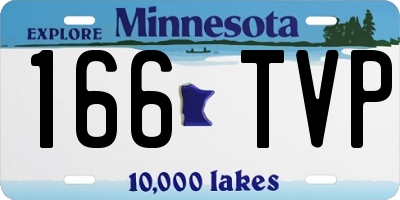MN license plate 166TVP