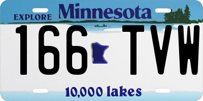 MN license plate 166TVW