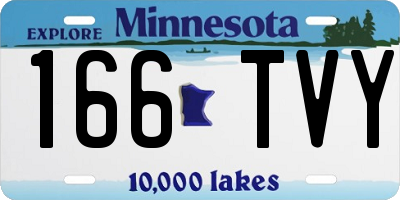 MN license plate 166TVY