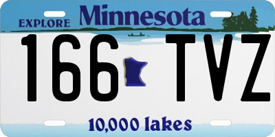 MN license plate 166TVZ