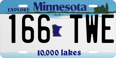 MN license plate 166TWE