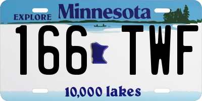 MN license plate 166TWF