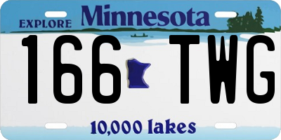 MN license plate 166TWG