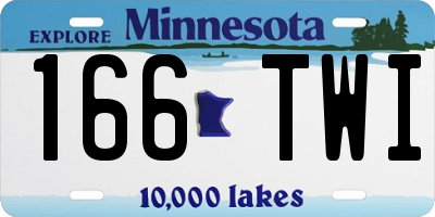 MN license plate 166TWI