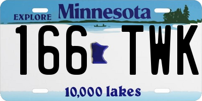 MN license plate 166TWK