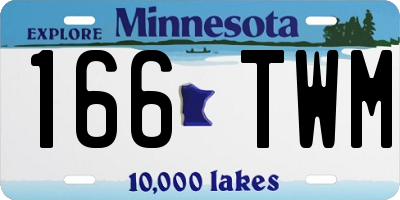 MN license plate 166TWM