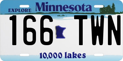 MN license plate 166TWN