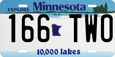 MN license plate 166TWO