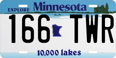 MN license plate 166TWR