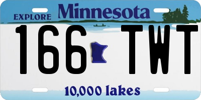 MN license plate 166TWT