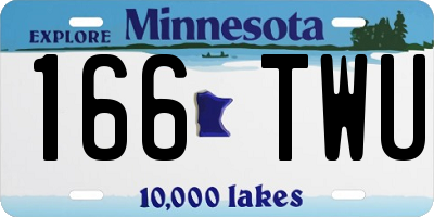 MN license plate 166TWU