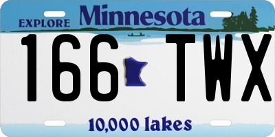MN license plate 166TWX