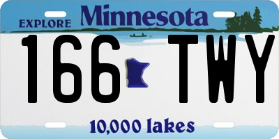 MN license plate 166TWY