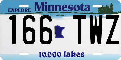 MN license plate 166TWZ