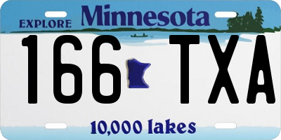 MN license plate 166TXA