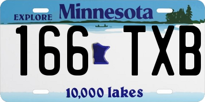 MN license plate 166TXB