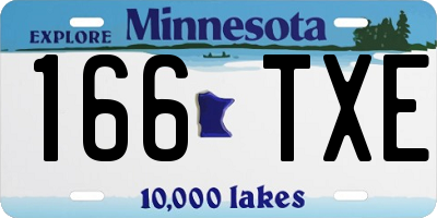 MN license plate 166TXE