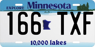 MN license plate 166TXF