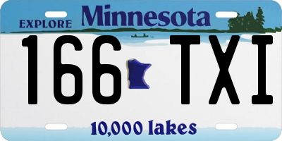 MN license plate 166TXI